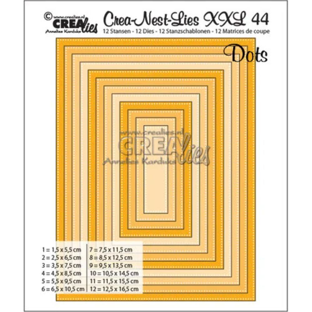 Crealies Crea-Nest-Lies XXL Dies No. 44 Rectangles with Dots (CLNestXXL44)