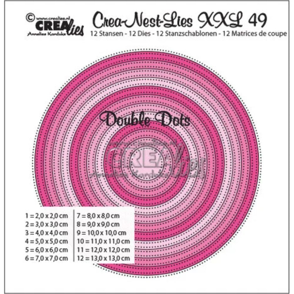 Crealies Crea-Nest-Lies XXL Dies No. 49 Circles with Double Dots (CLNestXXL49)