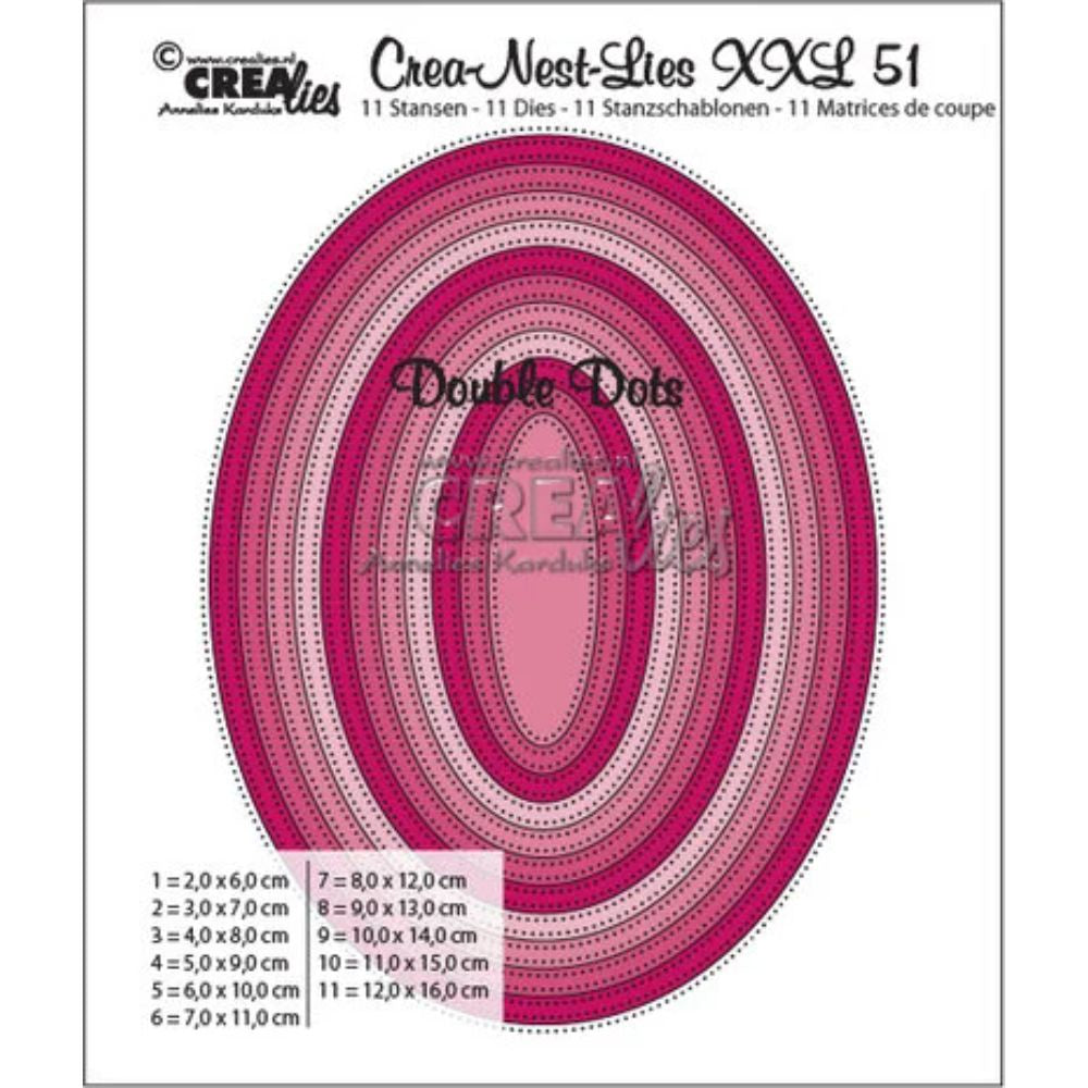 Crealies Crea-Nest-Lies XXL Dies No. 51 Ovals with Double Dots (CLNestXXL51)