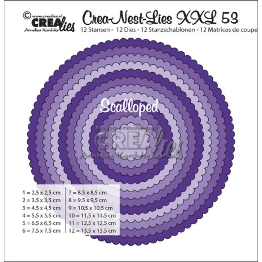 Crealies Crea-Nest-Lies XXL Dies No. 53 Scalloped Circles (CLNestXXL53)