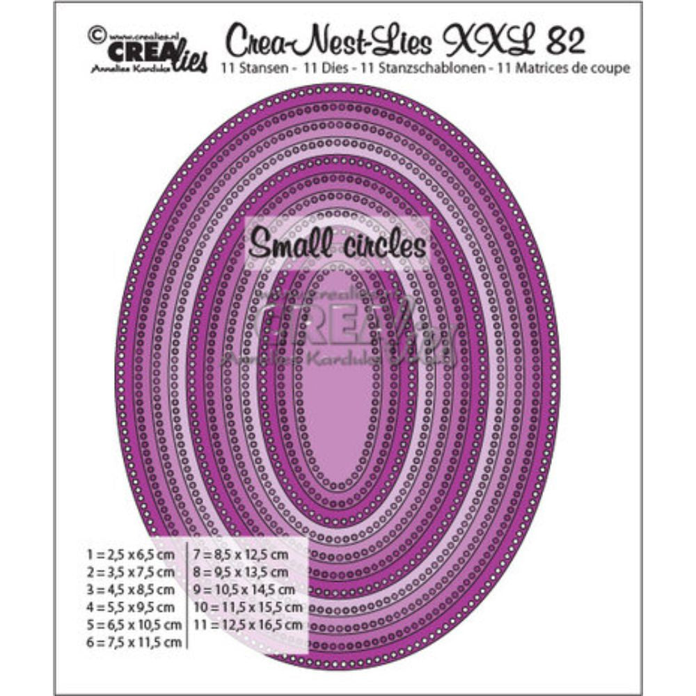 Crealies Crea-Nest-Lies XXL Dies No. 82 Ovals with Small Circles (CLNestXXL82)