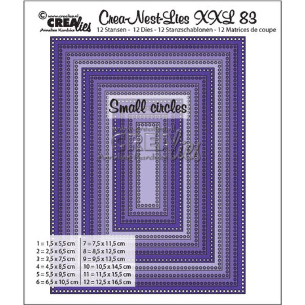 Crealies Crea-Nest-Lies XXL Dies No. 83 Rectangles with Small Circles (CLNestXXL83)