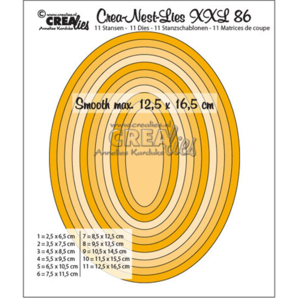 Crealies Crea-Nest-Lies XXL Dies No. 86 Smooth Ovals, Half cm (CLNestXXL86)