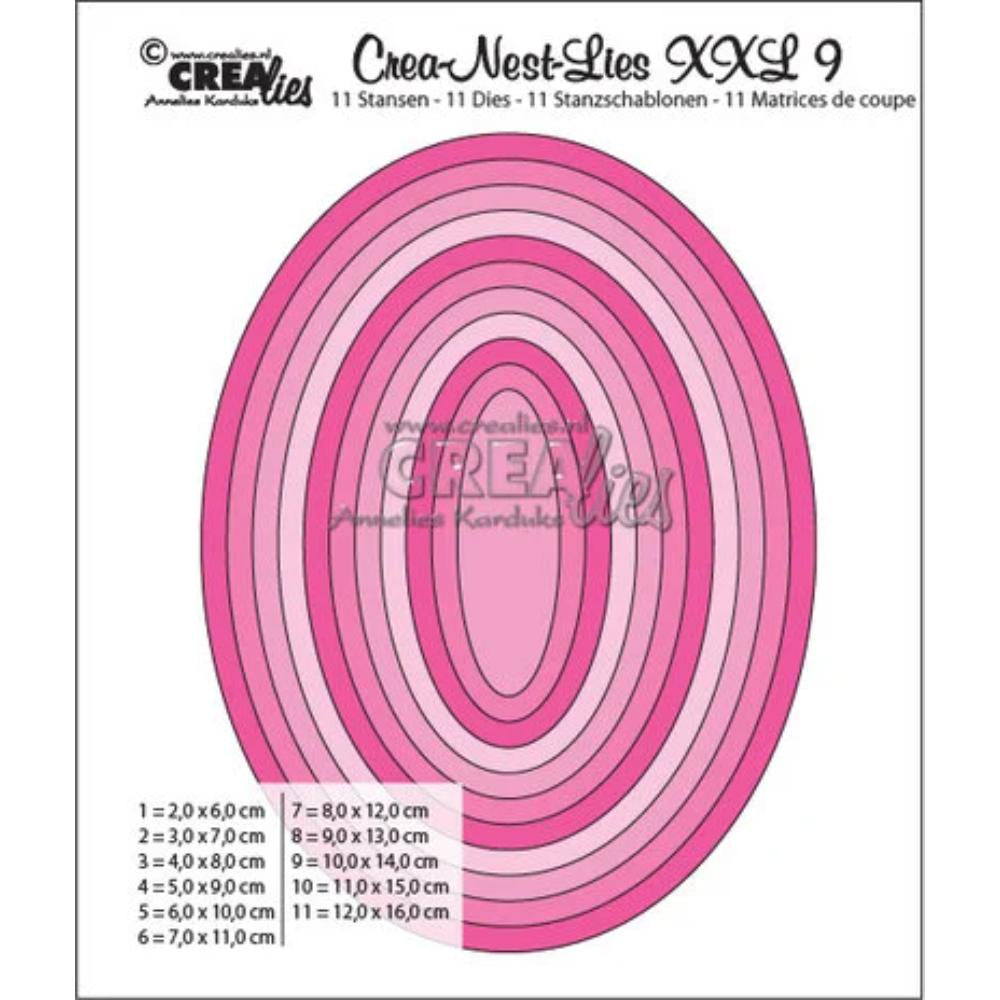 Crealies Crea-Nest-Lies XXL Dies No. 9 Smooth Ovals, Full cm (CLNestXXL09)