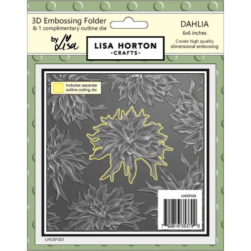 LISA HORTON Dahlia 6x6 3D Embossing Folder With Cutting Die SKU: LHCEF023