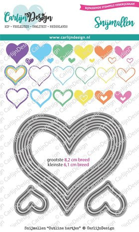 CarlijnDesign Dies Outline Hearts (CDSN-0086)