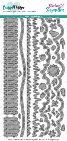 CarlijnDesign Dies Slimline Edges 3 Grass & Clouds (CDSN-0091)