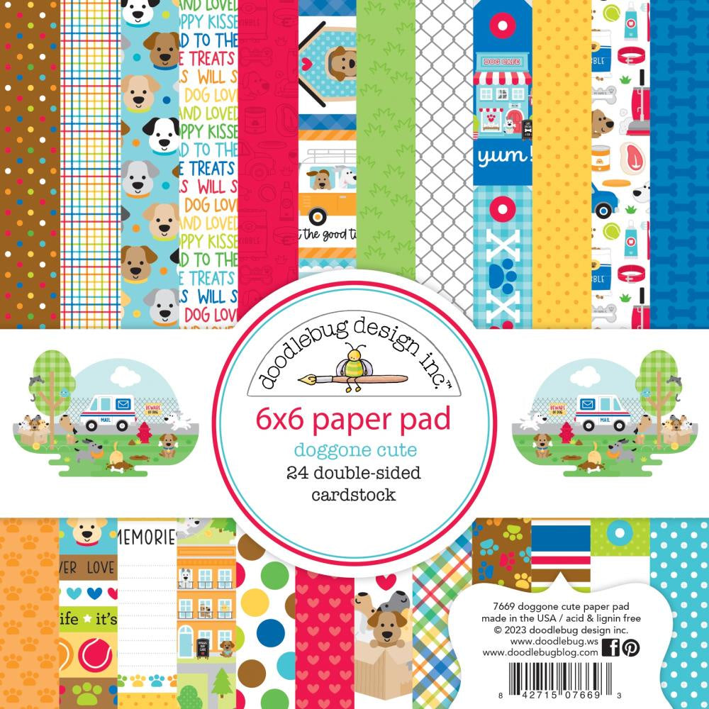 Doodlebug Double-Sided Paper Pad 6"X6" 24/Pkg Doggone Cute