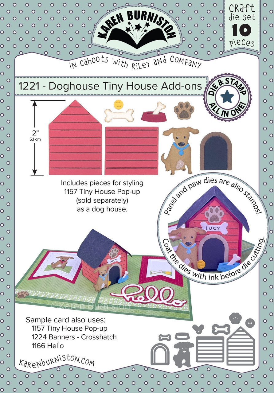 Karen Burniston Doghouse Tiny House Add-ons (Stamping Die)