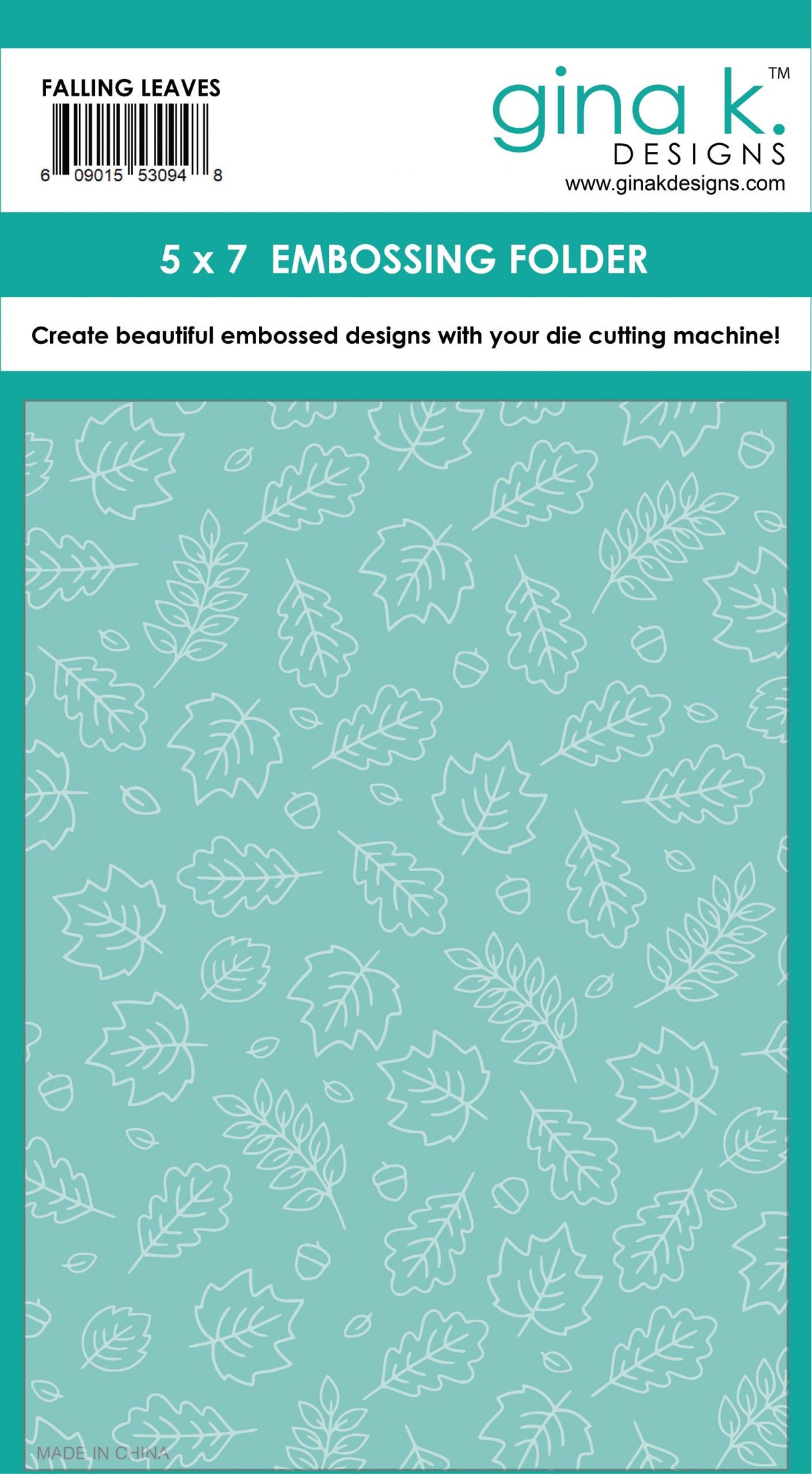 Gina K Designs EMBOSSING FOLDER- Falling Leaves