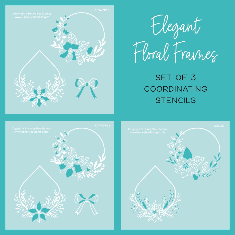 Honeybee Stamps Elegant Floral Frames - Set of 3 Coordinating Stencils