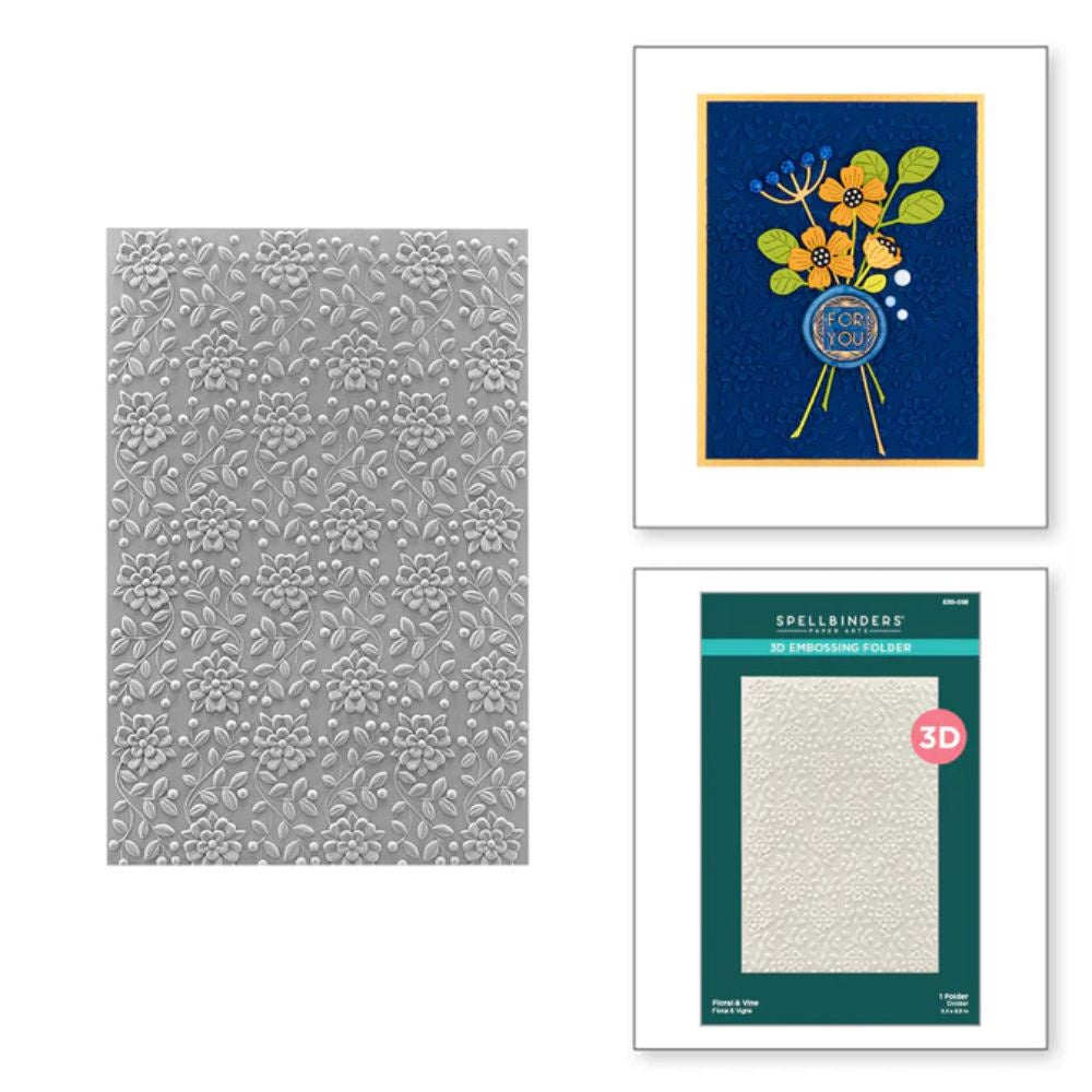 Spellbinders Floral & Vine 3D Embossing Folder from the Sealed for Summer Collection