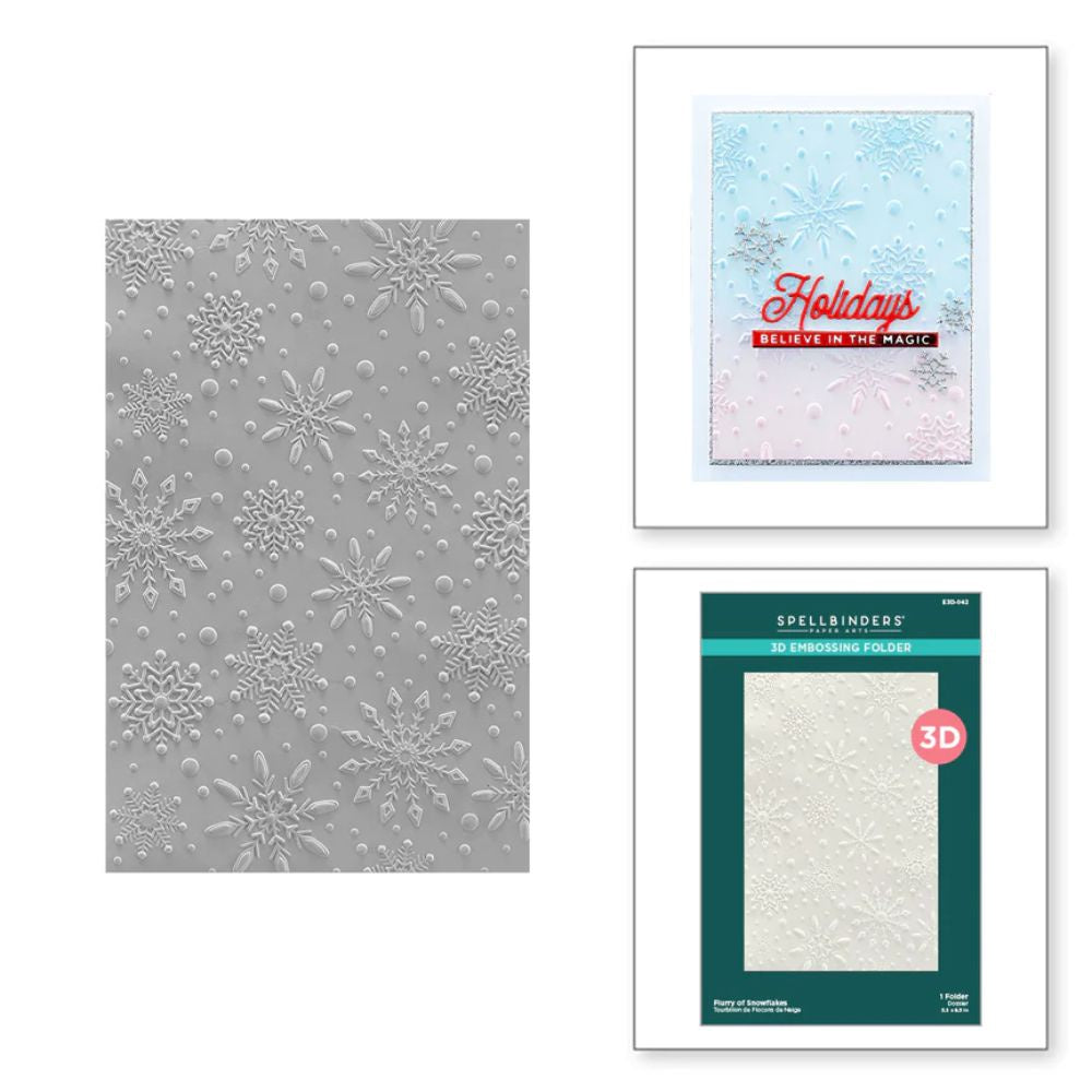 Spellbinders Flurry of Snowflakes 3D Embossing Folder from the Christmas Collection