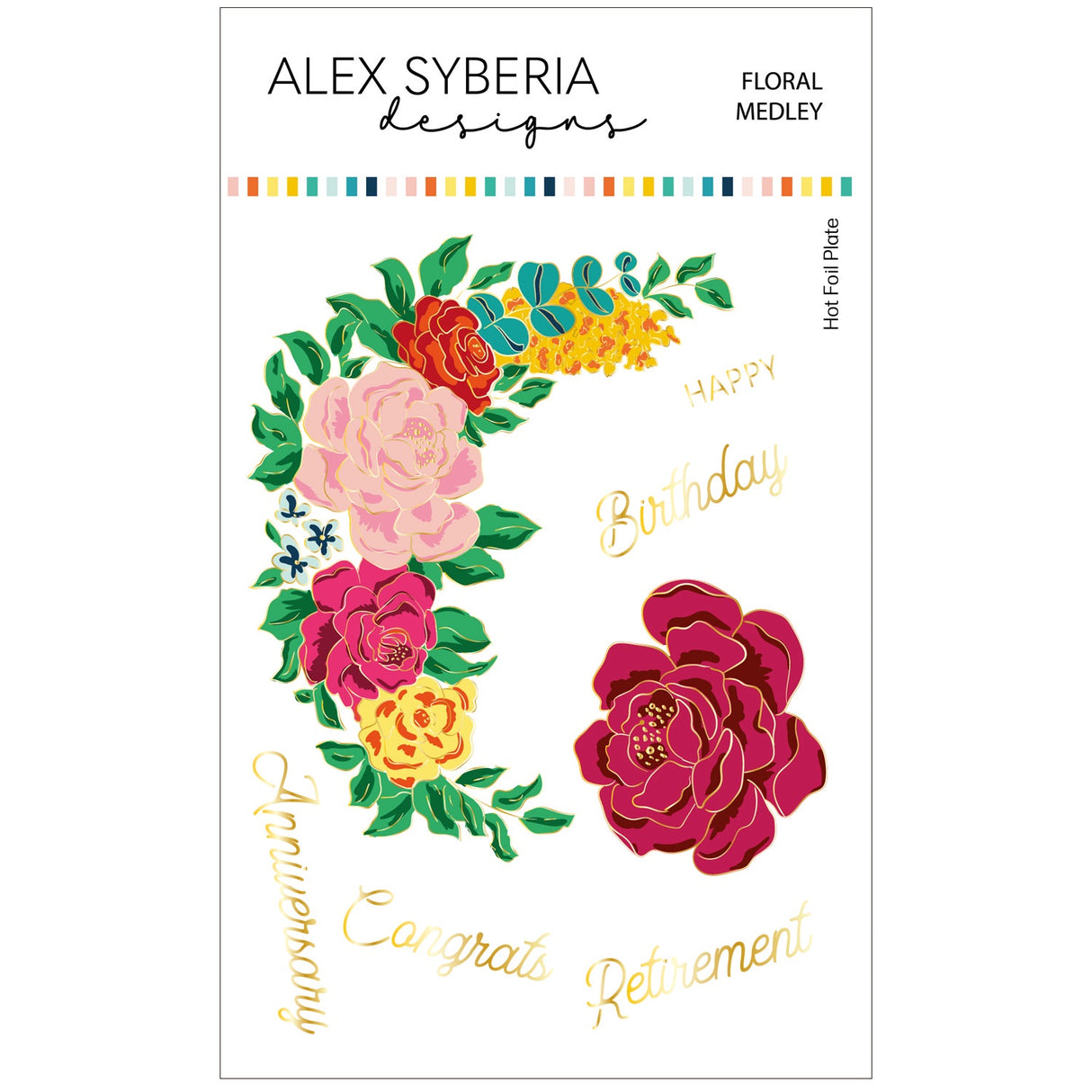 Alex Syberia Designs Floral Medley Hot Foil Plate Set