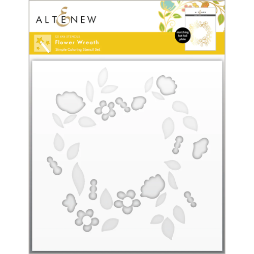 Altenew Flower Wreath Simple Coloring Stencil Set (2 in 1)