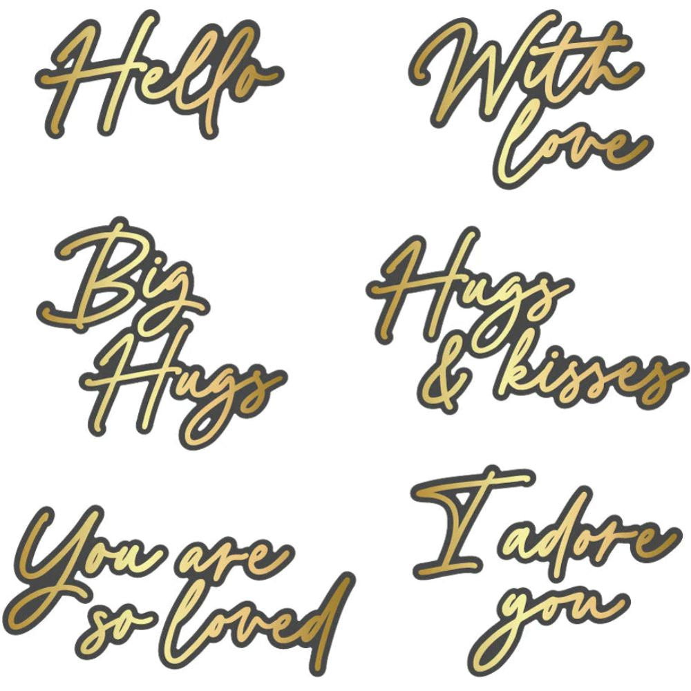 Honey Bee Stamps Foil Script: Love Hot Foil Plate & Honey Cuts