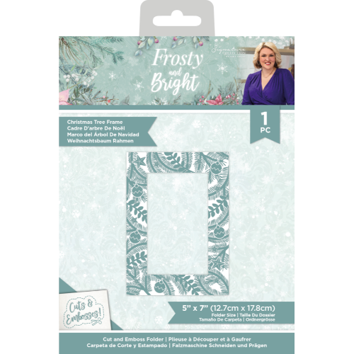 Crafter's Companion Frosty and Bright Cut & Emboss Folder Christmas Tree Frame (S-FRBR-CEF5-CTFR)