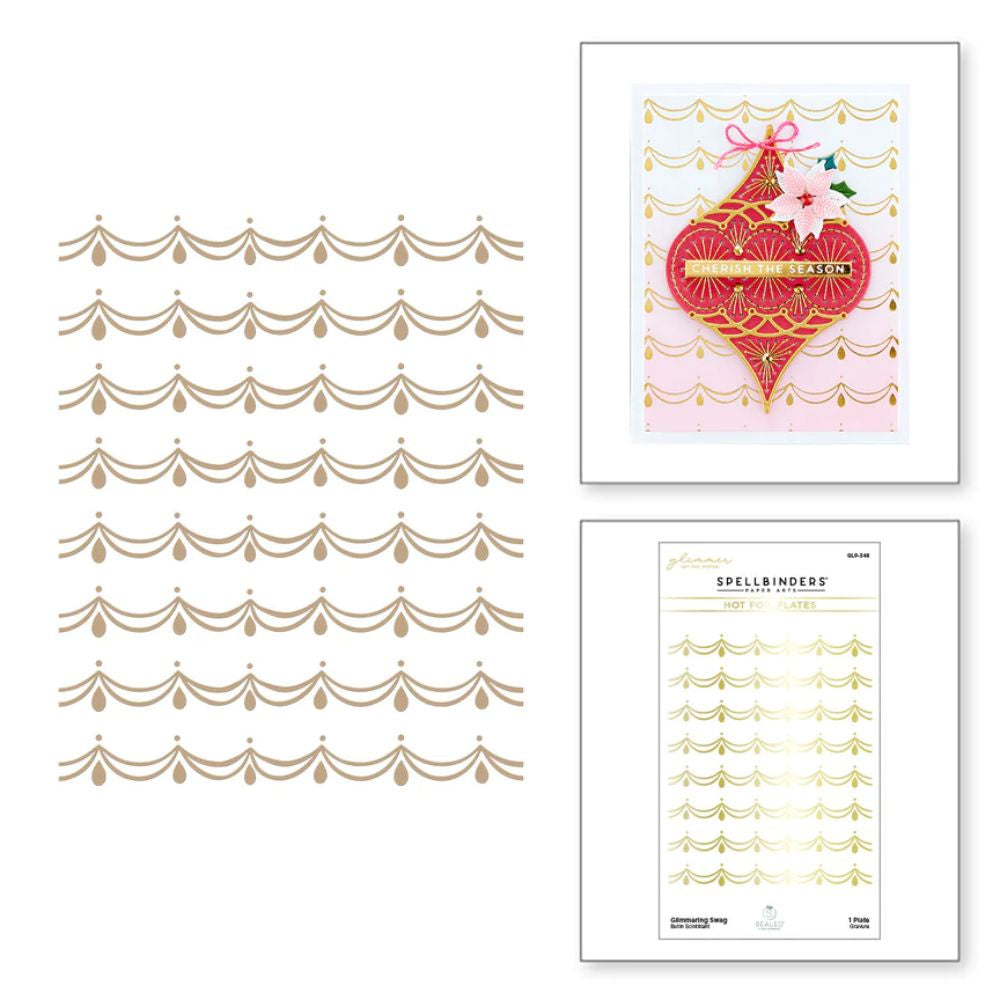 Spellbinders Glimmering Swag Glimmer Hot Foil Plate from Sealed for the Holidays Collection