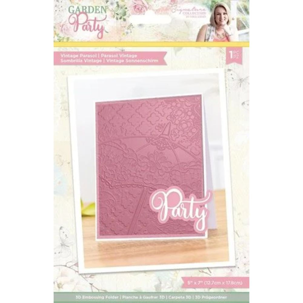 Crafter's Companion Garden Party 3D Embossing Folder Vintage Parasol (S-GP-EF5-3D-VP) (DISCONTINUED)