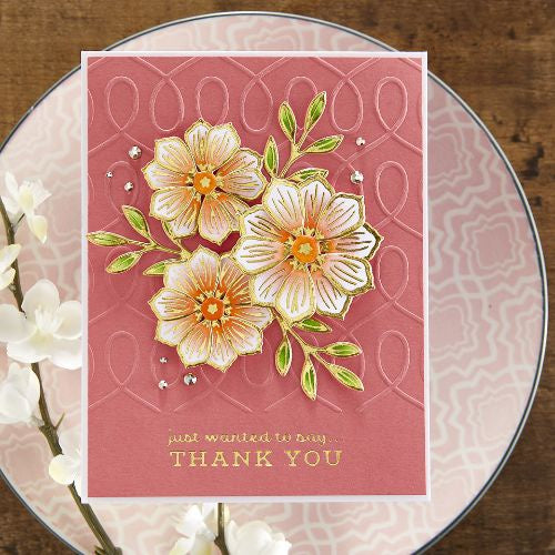 Spellbinders Glimmer Edge Flowers Glimmer Hot Foil Plate & Die Set from Spring into Glimmer Collection