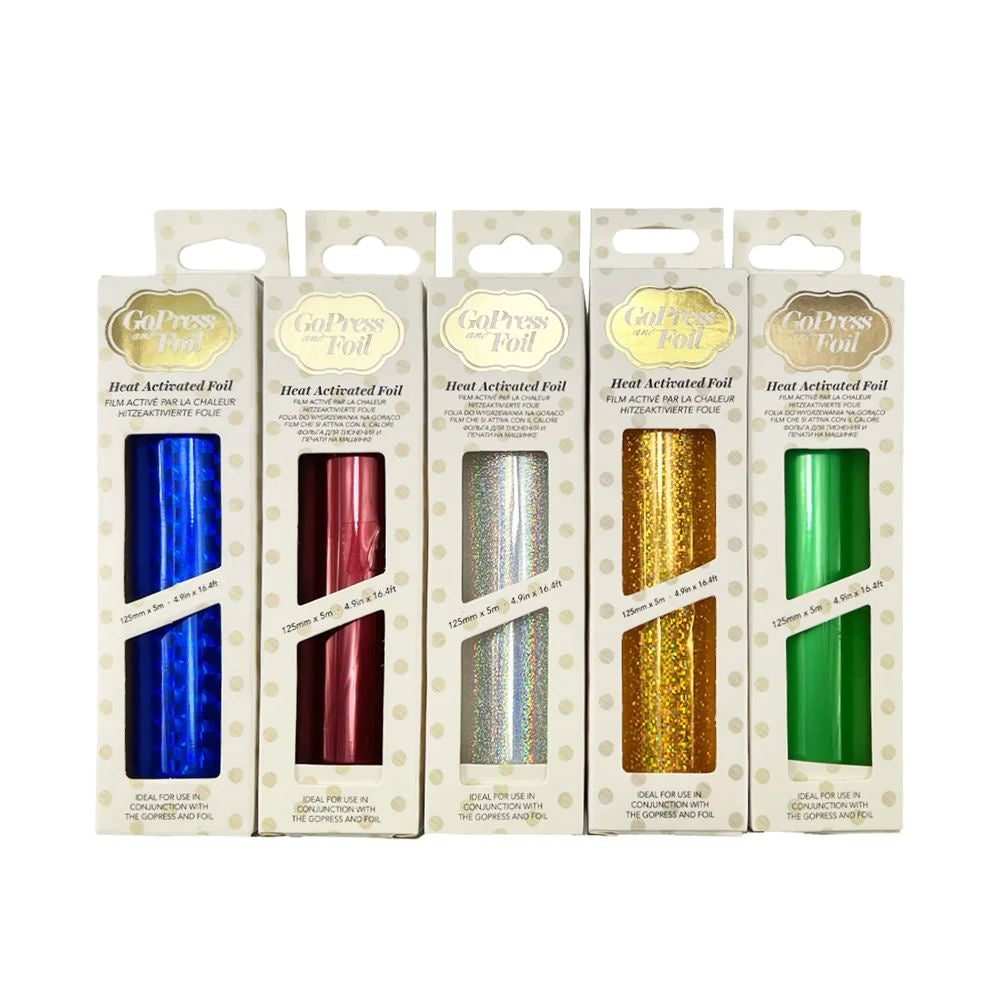 GoPress & Foil Me Foil 5 Pack - Lt Green, Blue, Maroon, Silver, Speckled Gold (5pc)