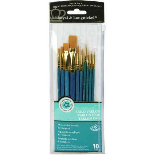 Gold Taklon Value Pack Brush Set 10/Pkg