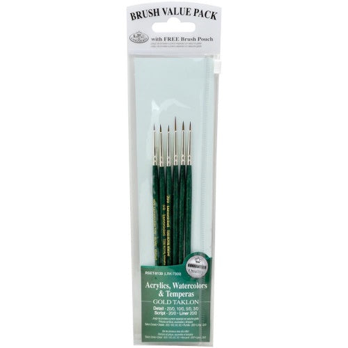 Gold Taklon Value Pack Brush Set Detail 6/Pkg