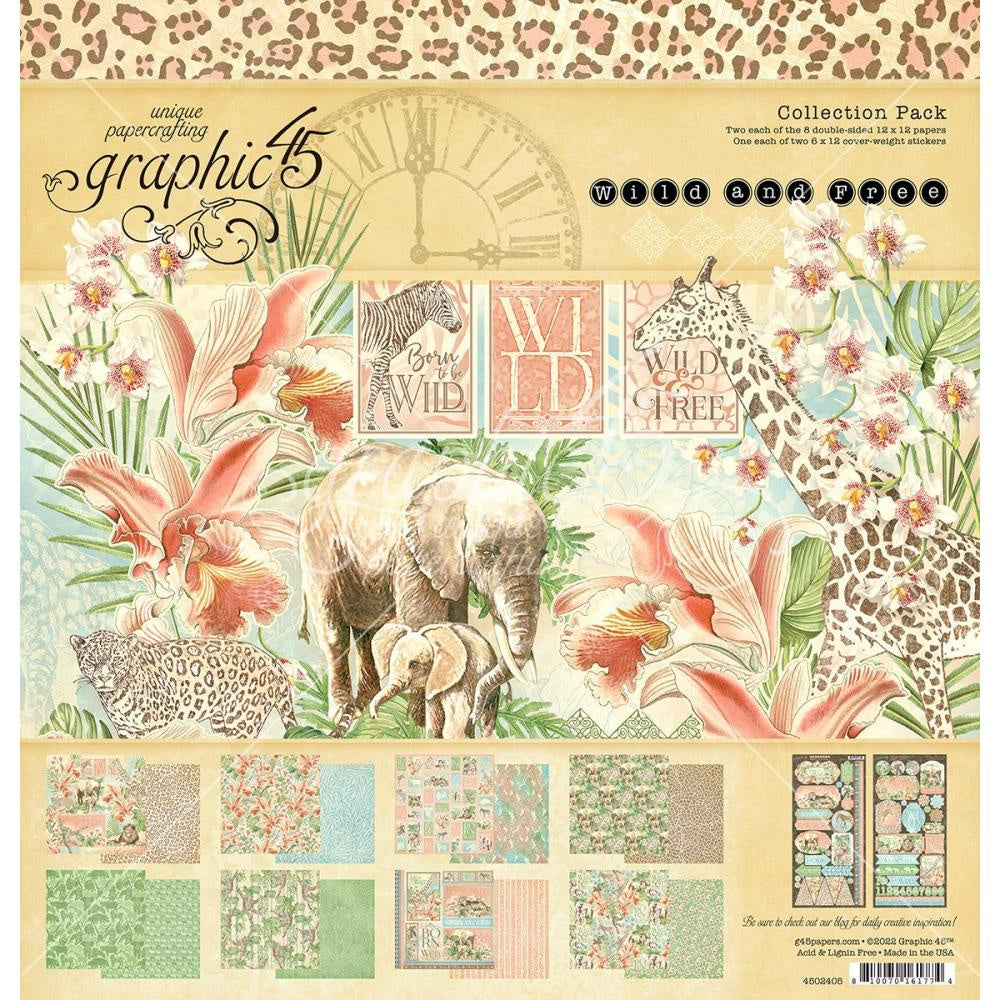 Graphic 45 Collection Pack 12"X12" Wild & Free