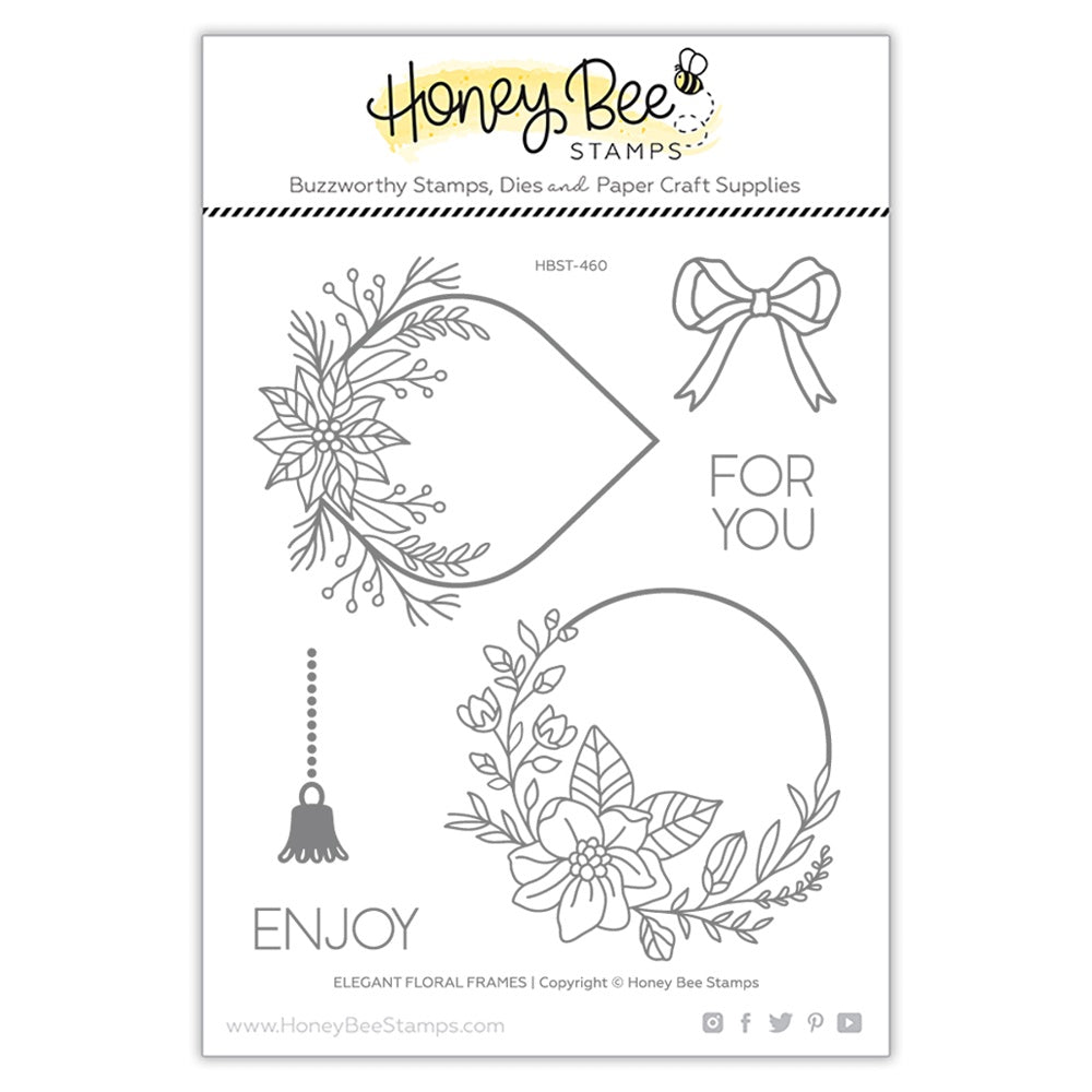 Honeybee Stamps Elegant Floral Frames - 5x6 Stamp Set