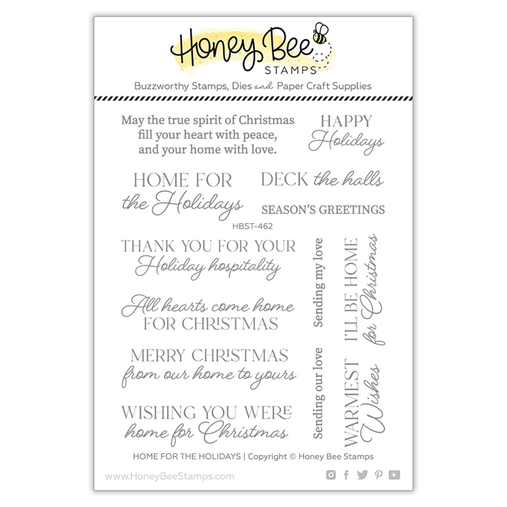 Honeybee Stamps Home For The Holidays - 4x5 Stamp Set