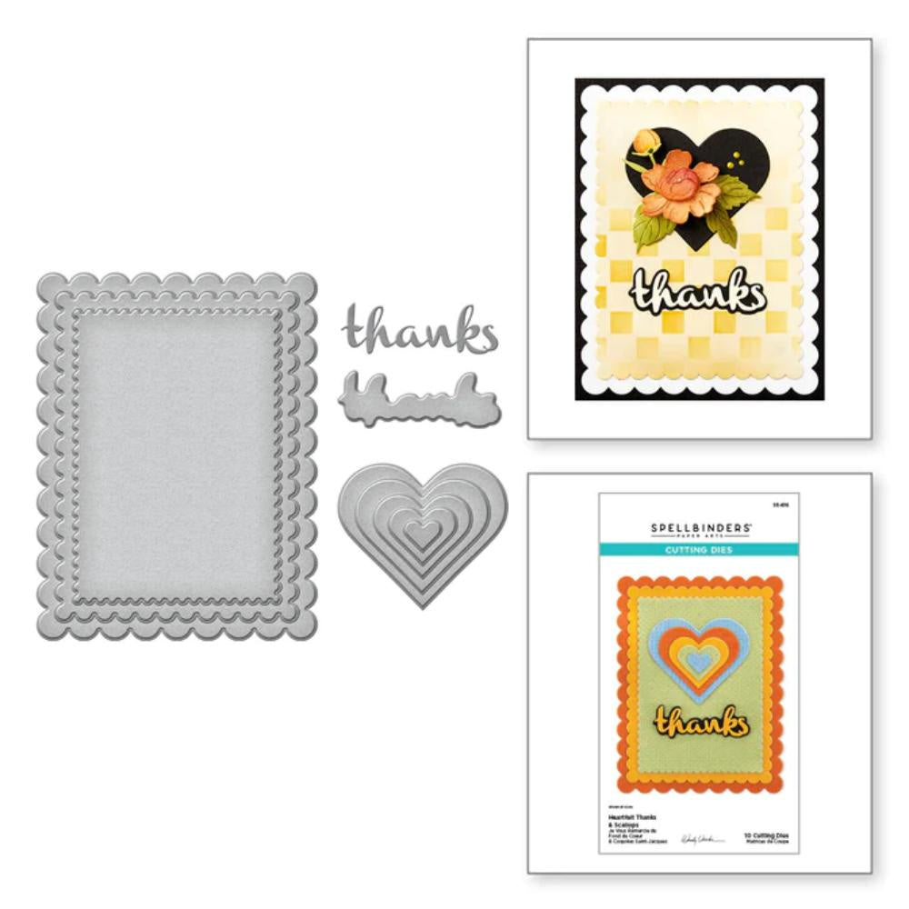 Spellbinders Heartfelt Thanks & Scallops Etched Dies from the From the Garden Collection by Wendy Vecchi