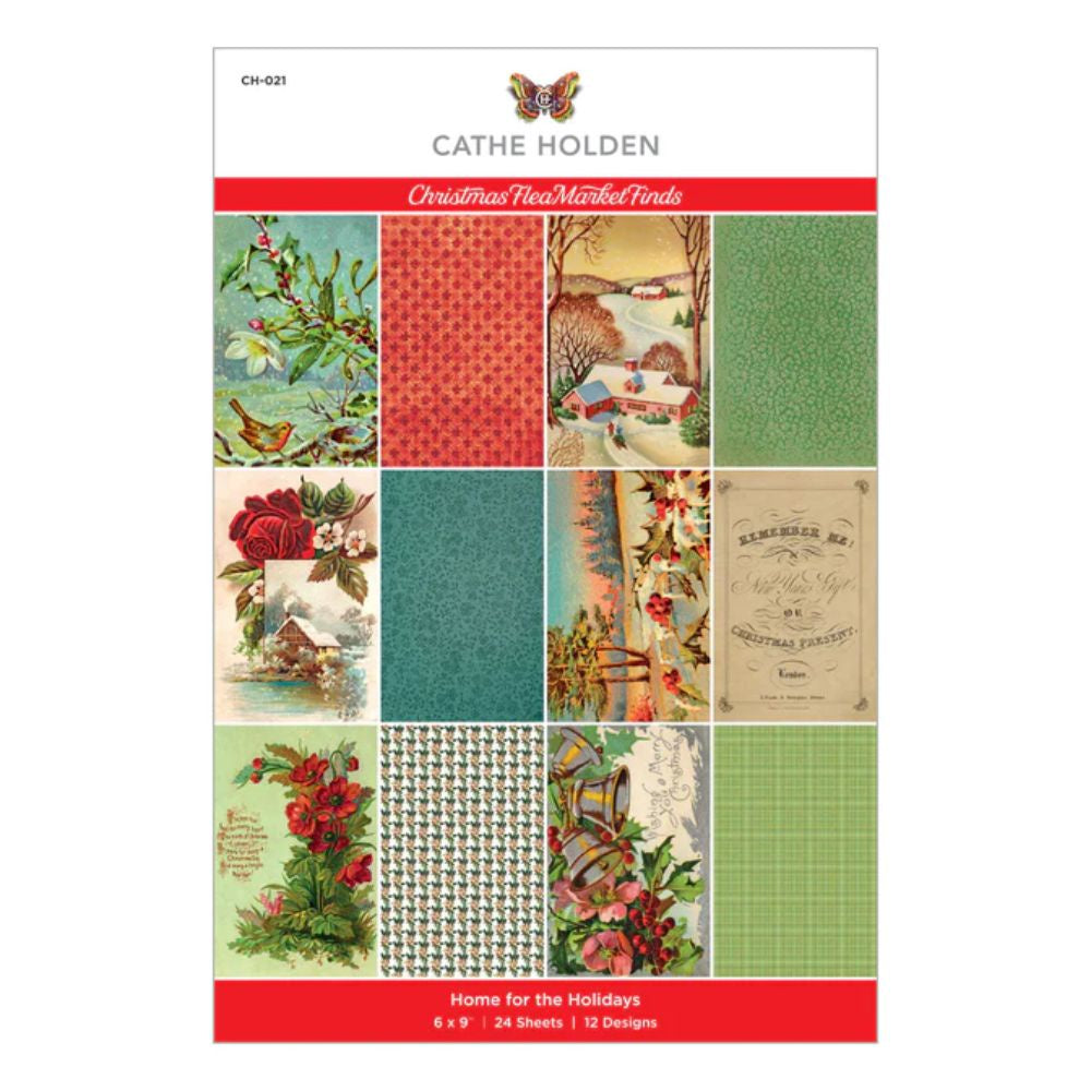 Spellbinders Home for the Holidays 6 x 9-inch Paper Pad from the Christmas Flea Market Finds Collection by Cathe Holden