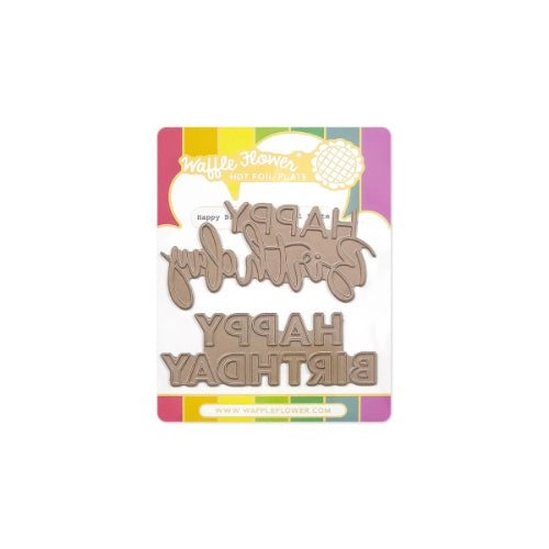 Waffle Flower Craft Happy Birthday Duo Foil Plate