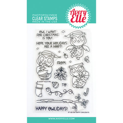 Avery Elle Stamp Happy Owlidays Clear Stamps