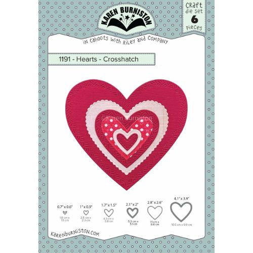 Karen Burniston Hearts - Crosshatch