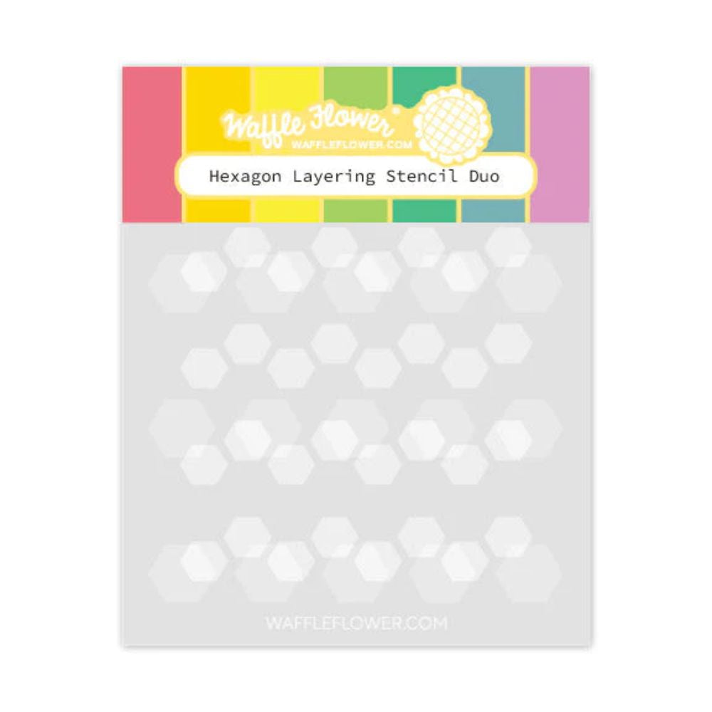 Waffle Flower Crafts Hexagon Layering Stencil Duo