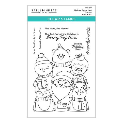 Spellbinders Clear Acrylic Stamps Holiday Group Hug Clear Stamp Set from the Tinsel Time Collection STP-137