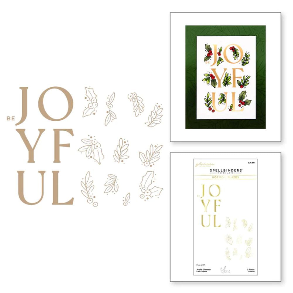 Spellbinders Joyful Glimmer Hot Foil Plate from the De-Light-Ful Christmas Collection by Yana Smakula