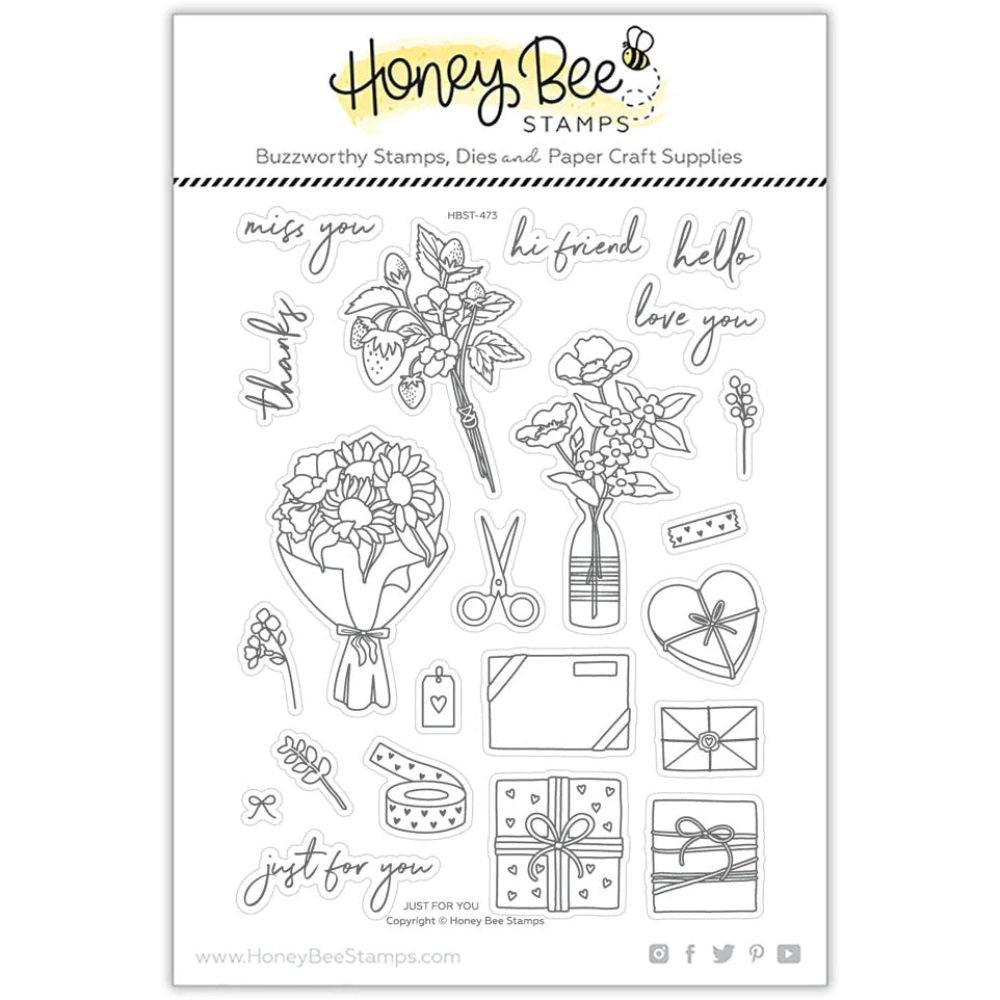 Honey Bee Stamps Just For You - 6x8 Stamp Set