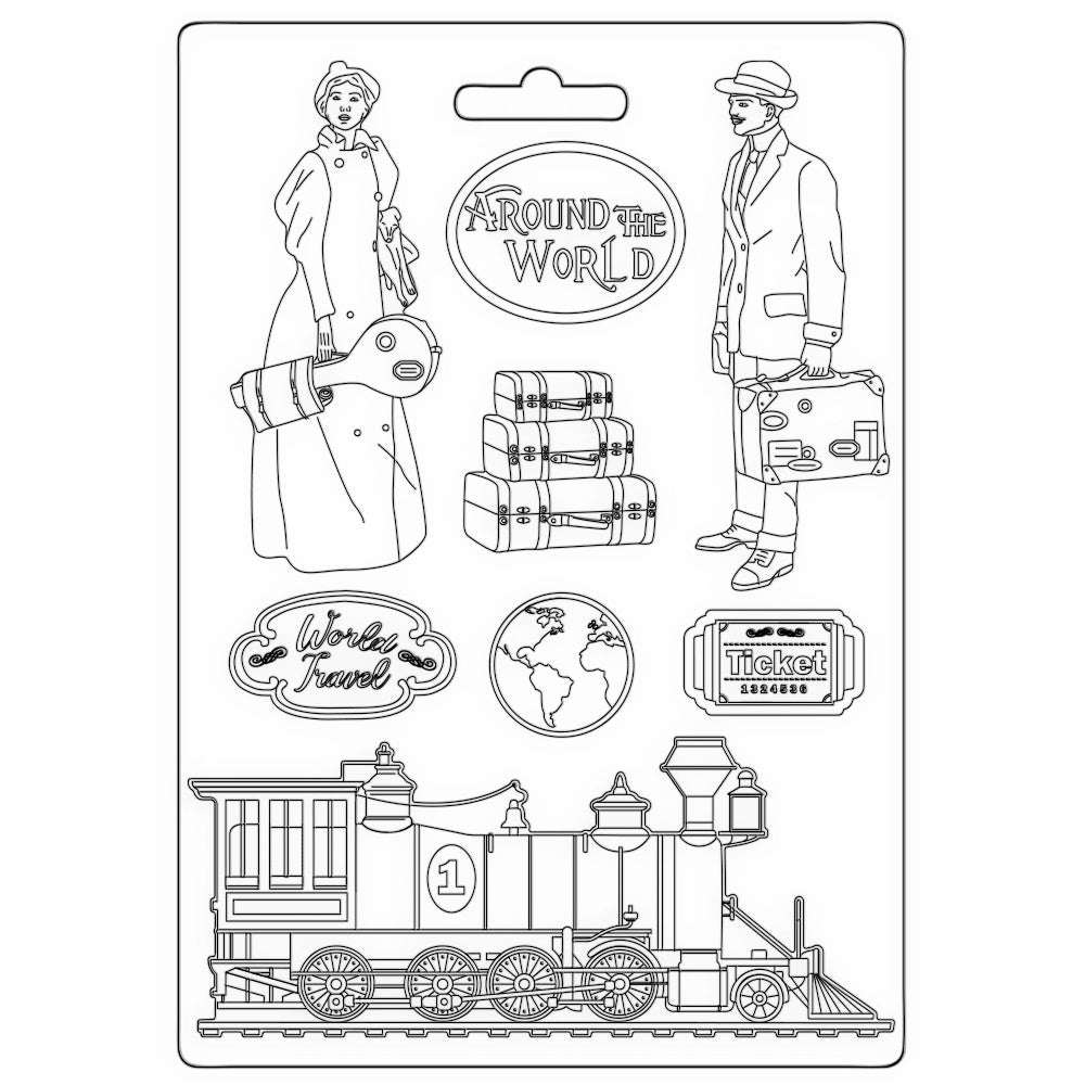 Stamperia Soft Mould A5 - Around the world train