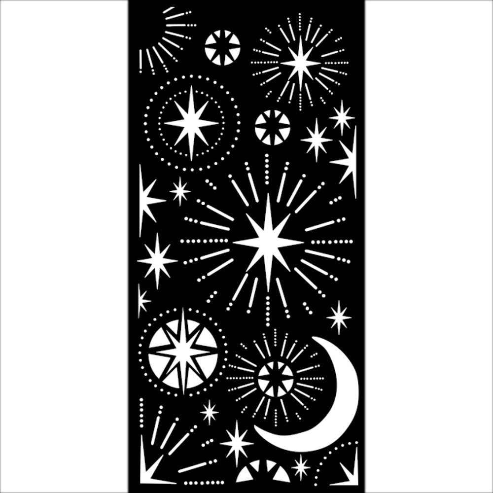 Stamperia Thick stencil cm 12X25 - Christmas stars and moon