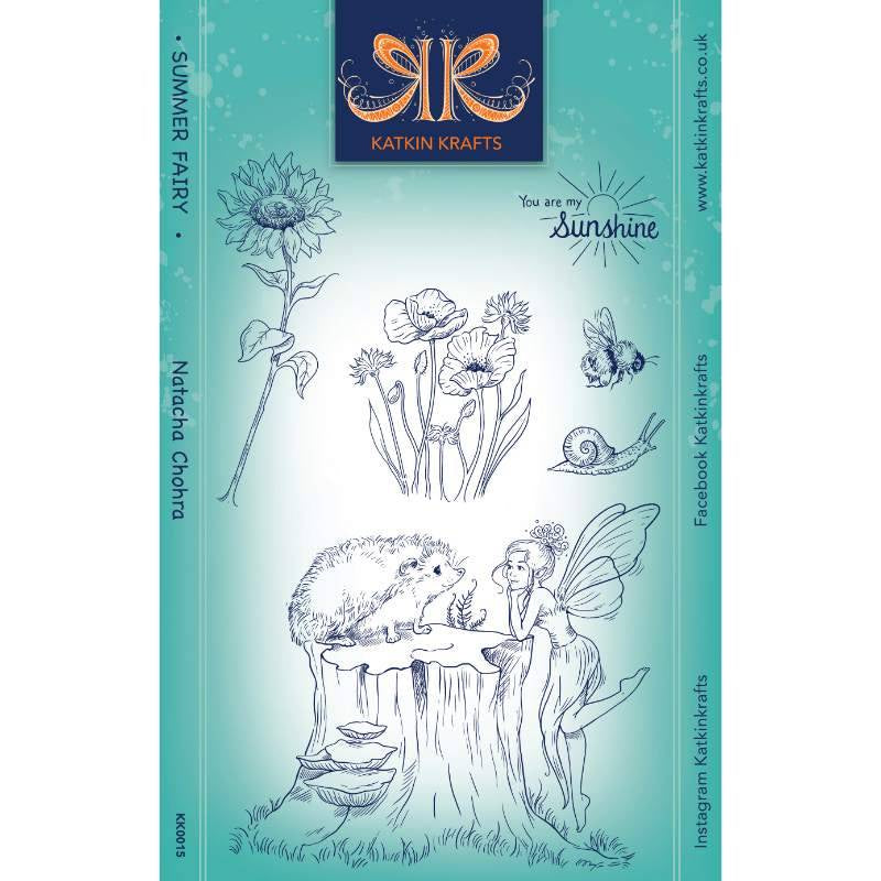 Katkin Krafts Summer Fairy 6 in x 8 in Clear Stamp Set