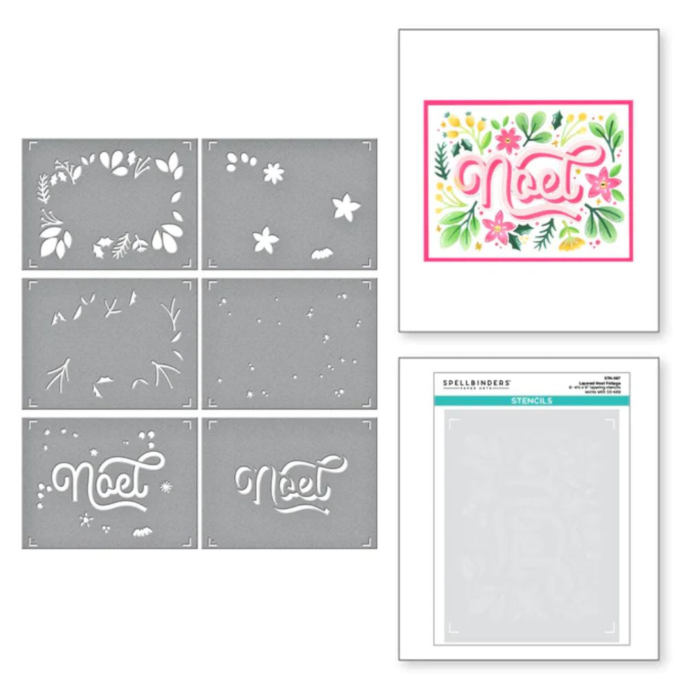 Spellbinders Layered Noel Foliage Stencils from the Layered Christmas Stencils Collection