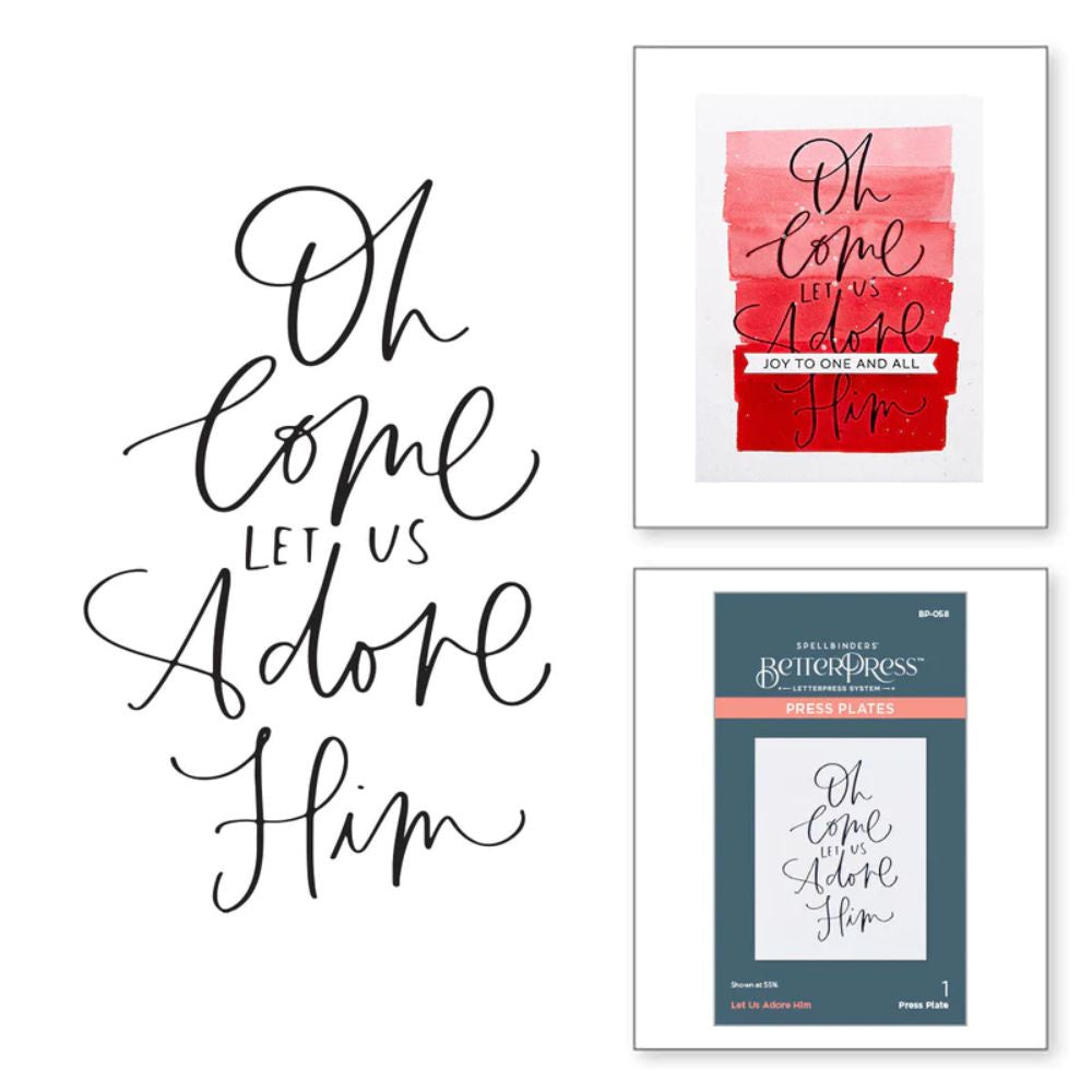 Spellbinders Let Us Adore Him Press Plate from the More BetterPress Christmas Collection