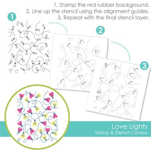 Taylored Expression Love Lights Stamp & Stencil Combo