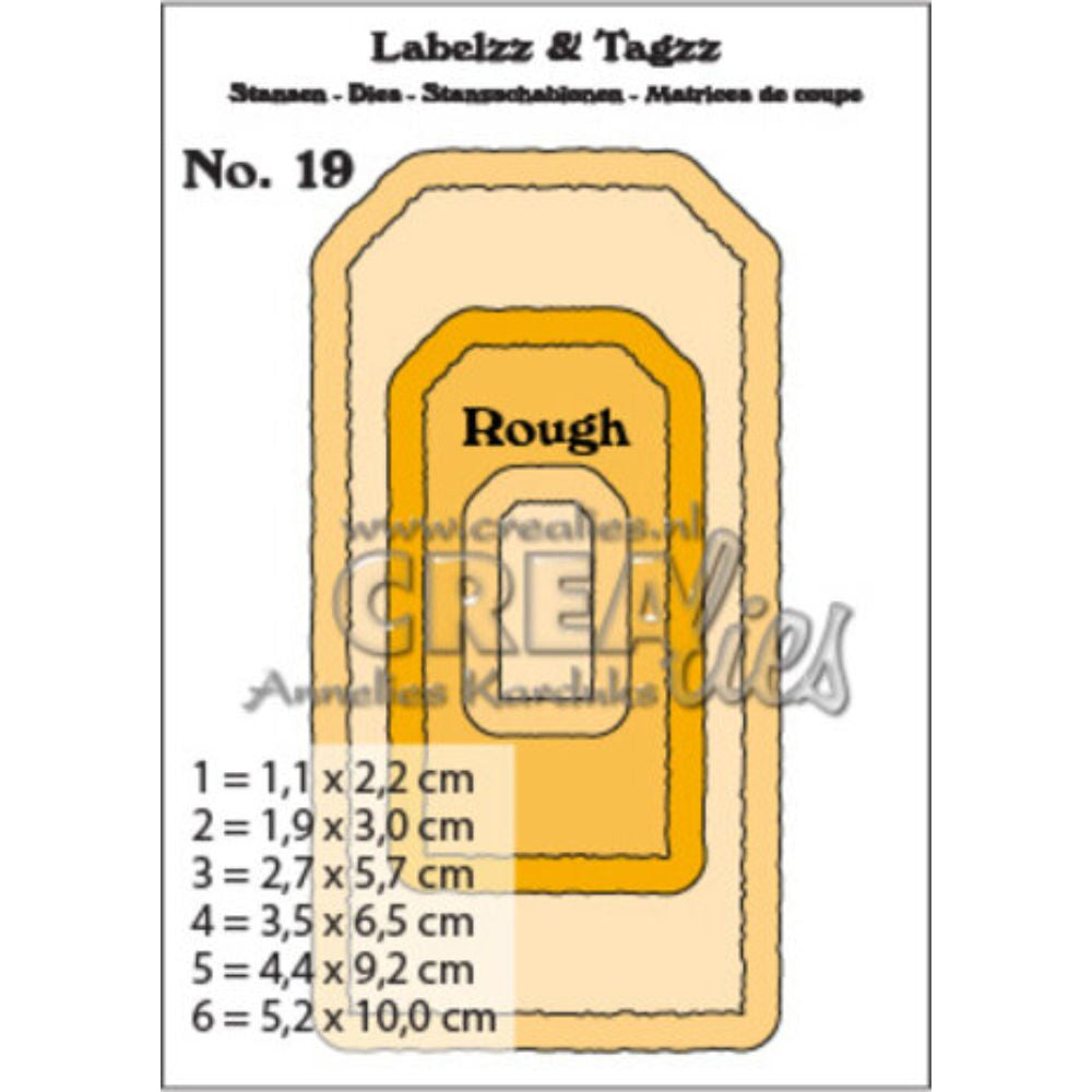 Crealies Labelzz & Tagzz Dies No. 19 Rough Edges (CLLT19)