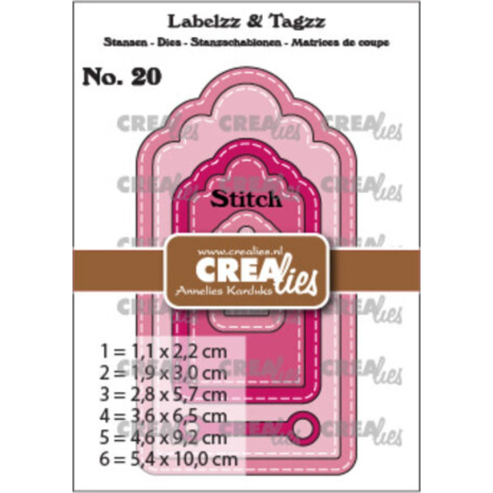 Crealies Labelzz & Tagzz Dies No. 20 with Stitchline (CLLT20)