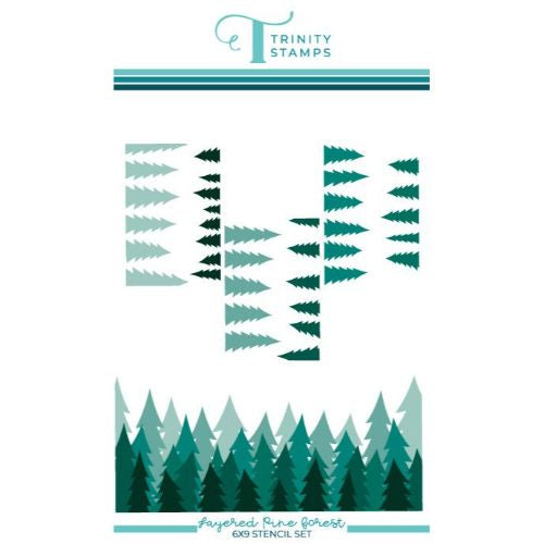 Trinity Stamps Layered Pine Forest - 6x9 Layering Stencil