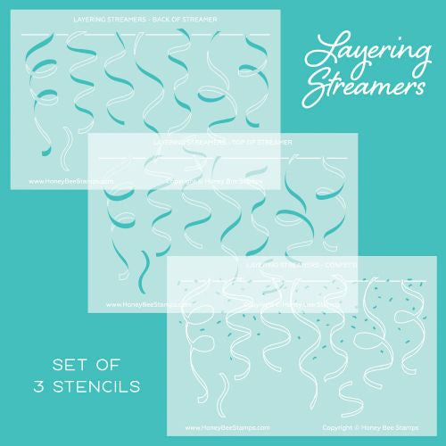 Honey Bee Stamps Layering Streamers (Set Of 3) | A2 Stencils