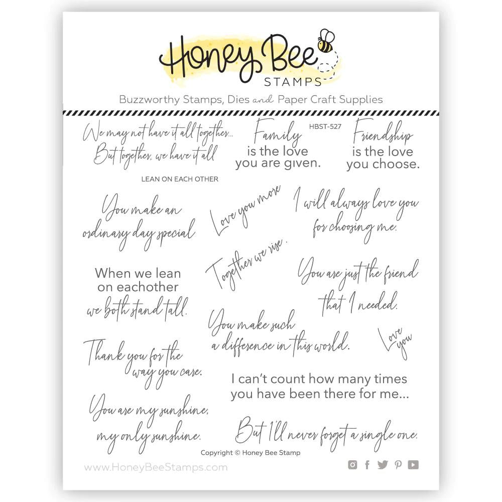 Honey Bee Stamps Lean on Each Other 6x6 Stamp Set